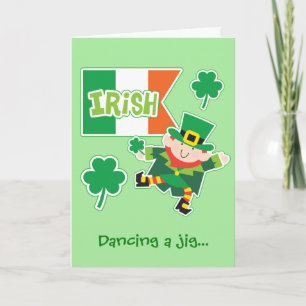 Carte Cute Leprechaun Jig St Patrick's Day