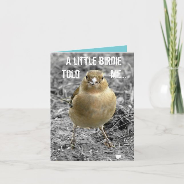 Carte Cute Little Birdie Bonne Personnaliser d'anniversa (Devant)