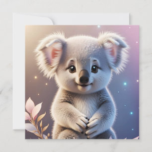 Carte Cute Little Koala Imaginaire Dreamy Gradient