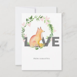 Carte Cute Lote et Fox Kids Classroom Valentine Card