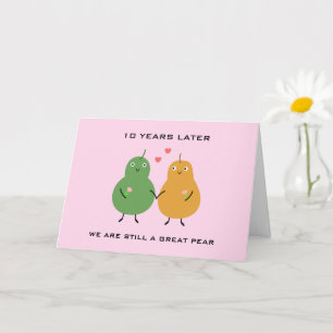 Carte Cute Lote Great Pear Couple Pun Anniversaire Amour