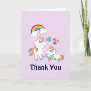 Carte Cute Mama & Baby Unicorn Merci magique