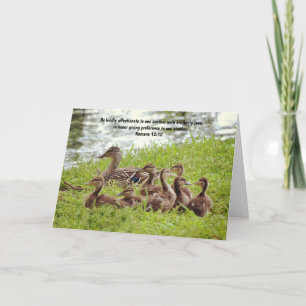 Carte Cute Mama Canard et Canettes Bible Verse Card