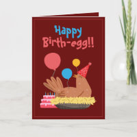 Cute Maroon Drôle Humour de poulet et de gâteau An