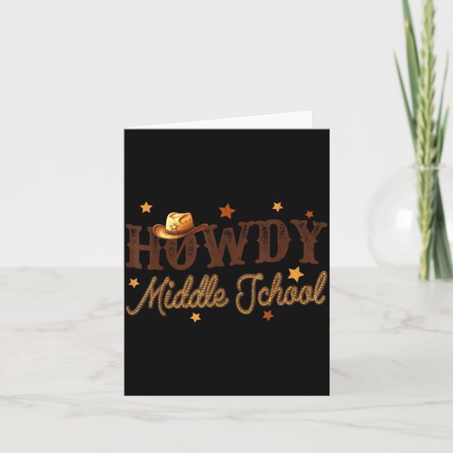 Carte Cute Middle School Teacher Rodeo Western Howdy Mid (Devant)