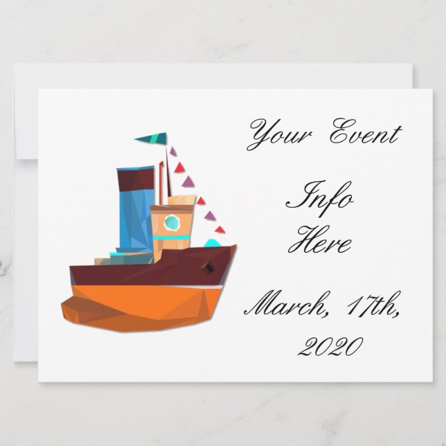 Carte Cute Minuscule remorqueur Thunder-Cove (Devant)