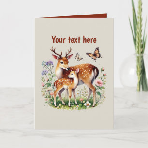 Carte Cute Mom bébé cerf personnalisable