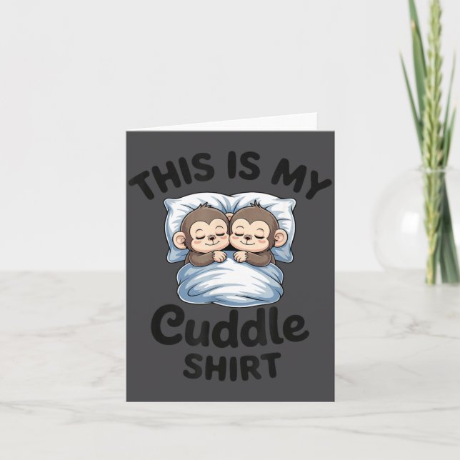 Carte Cute Monkey Sleep Couple This Is My Cuddle  (Devant)