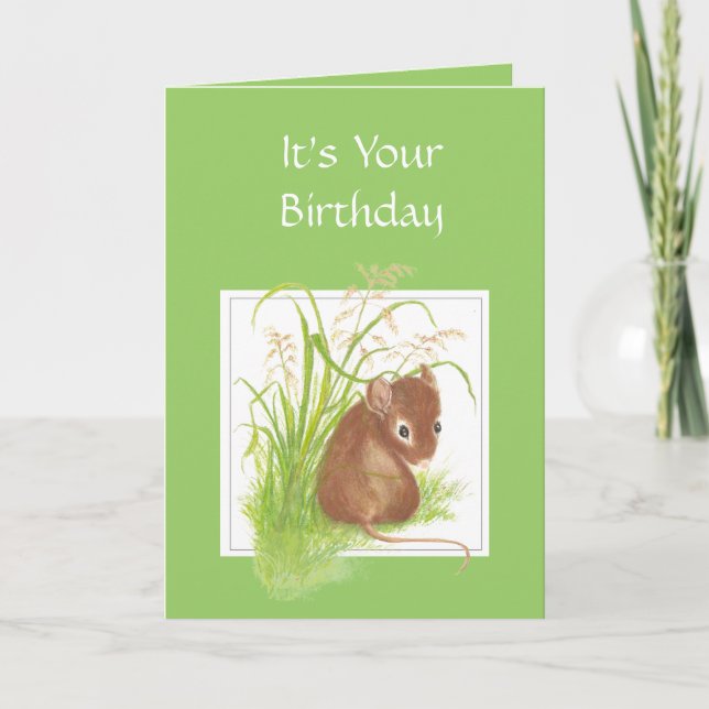 Carte Cute Mouse, Ami d'Anniversaire (Devant)