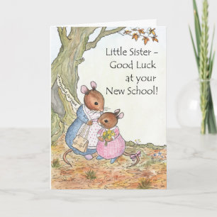 Carte Cute Mouse Good Luck New School for Sister