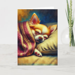 Carte Cute Napping Chihuahua Blank
