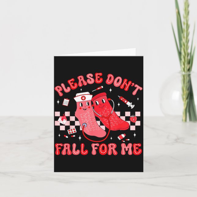 Carte Cute Nurse Valentine Non Slip Socks Please Don't F (Devant)