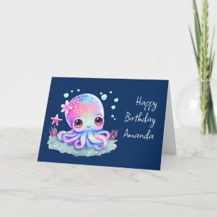 Carte Cute Octopus Sea Creatday