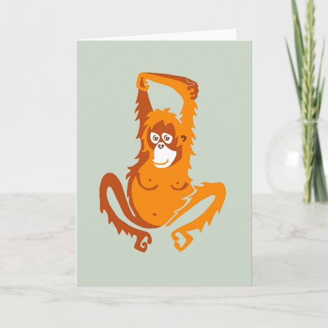 Carte Cute ORANGUTAN - Graphique animal en voie de dispa (Devant)