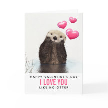Cute Otter with Hearts Valentine
