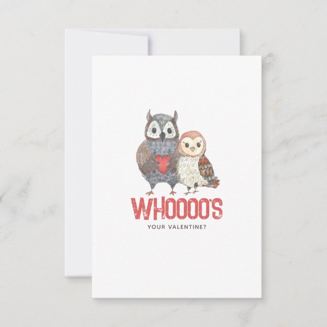 Carte Cute Owl Pun Valentine's Day Card (Devant)