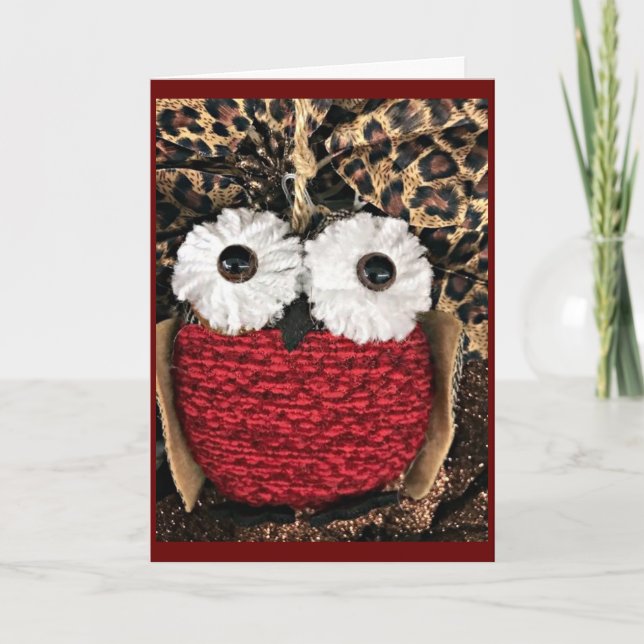 CARTE CUTE OWL VOUS DIT **JOYEZ NOËL À VOUS** (Devant)