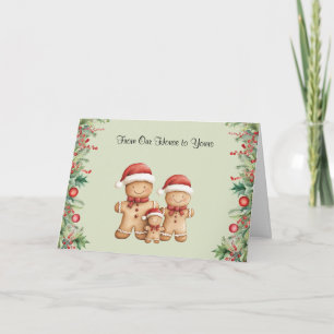 Carte Cute pain d'épices biscuit Noël de famille