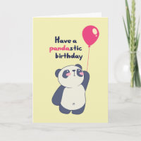 Cute Panda Pun Pandastic Anniversaire Funny Annive