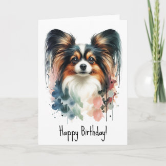 Carte Cute Papillon Chien Aquarelle Art