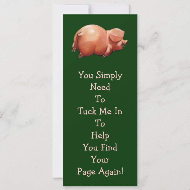 Carte Cute Piggy LIVRE MARK : Art original : rime (Devant)
