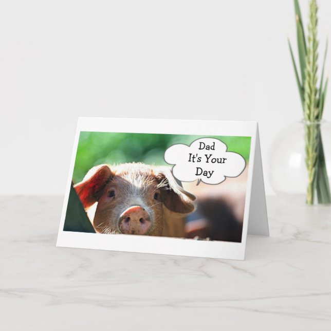 CARTE CUTE PIGGY POUR L'ANNIVERSAIRE DE PÈRE* OU *FÊTE D (Devant)