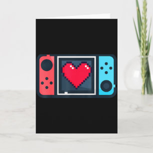 Carte Cute Pixel Heart Gamer Saint-Valentin T Pour Homme