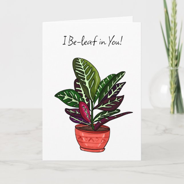 Carte Cute Plante Pun Friendship Encouragement (Devant)