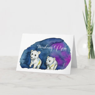 Carte Cute Polar Bear Brothers   Pensez à vous