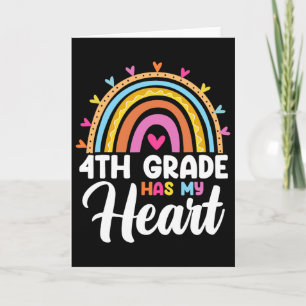 Carte Cute Rainbow 4e année a mon cœur Professeur Saint-