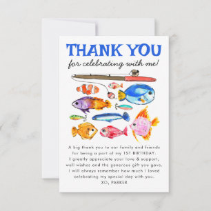 Carte Cute Reel Amusants Enfants Pêche Anniversaire Merc