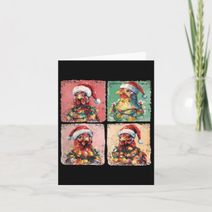 Carte Cute Retro Boho Poulets Noël Lumière Far Far