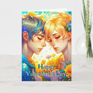 Carte Cute Romantique Anime Couple Saint Valentin