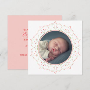 Carte Cute rose Floral Minimaliste Calligraphie Wreath