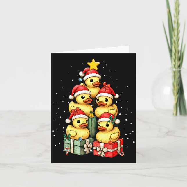 Carte Cute Rubber Ducks Le Duckie Christmas Tree Xmas Ha (Devant)