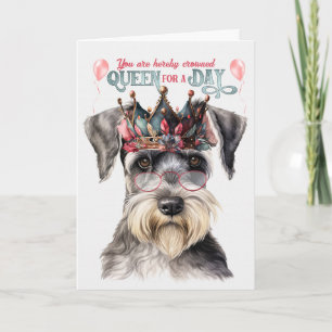 Carte Cute Schnauzer Queen pour une journée d'anniversai