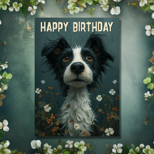 Carte Cute Scruffy Chien et Shamrock Irlandais Anniversa