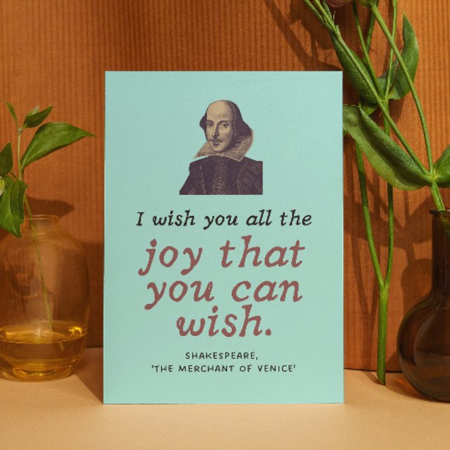 Carte Cute Shakespeare Joie Citation Dark Academia Anniv (Créateur téléchargé)