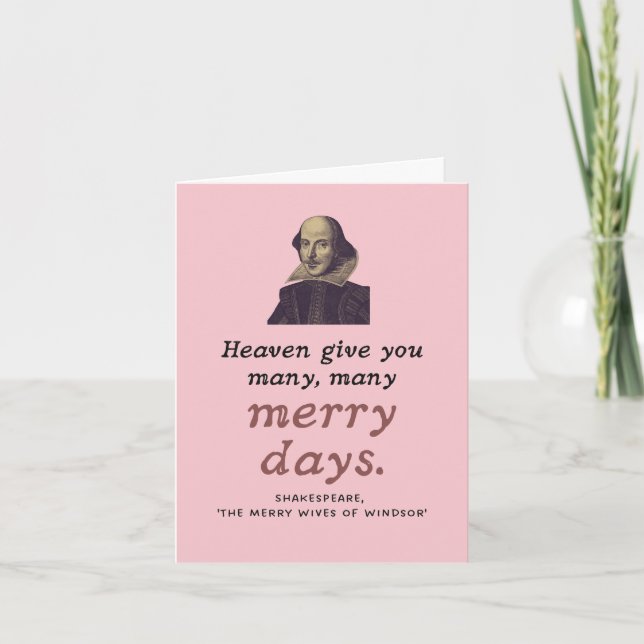 Carte Cute Shakespeare Joyeux Jours Théâtre Anniversaire (Devant)