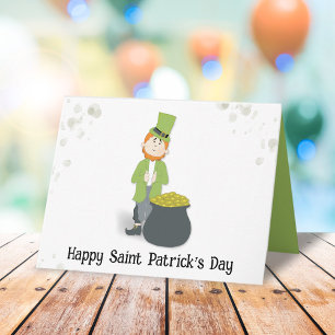 Carte Cute Simple Leprechaun St. Patrick's Day Green