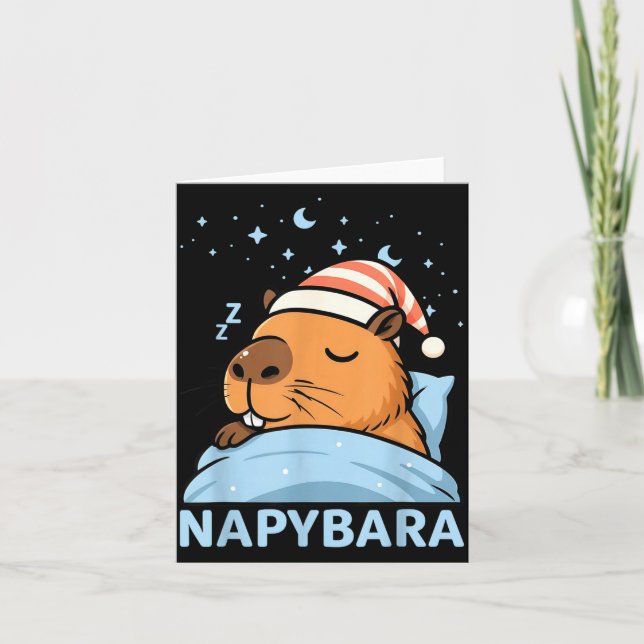 Carte Cute Sleepy Capybara Funny Napybara Pajamas  (Devant)