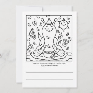 Carte Cute Snail Confort Nourriture Bon Couleur Automne