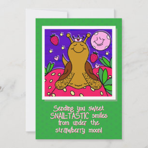 Carte Cute Snail Royal Fun Summer Strawberry Moon