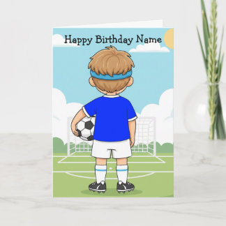Carte Cute Soccer Football Boy Birthday Card