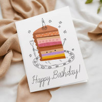 Cute Souriant pièce de gâteau Business Joyeux anni