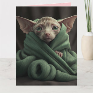 CARTE CUTE SPHYNX HAIRLESS CAT BIG VALENTINE'S DAY CARD