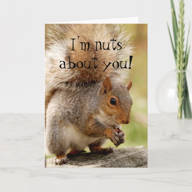 Carte Cute Squirrel "Nuds About You" (Devant)