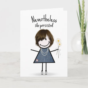Carte Cute Stick Girl in Denim Dress Inspiration