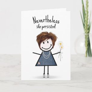 Carte Cute Stick Girl in Denim Dress Inspiration