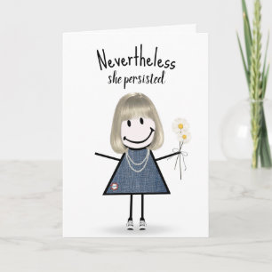 Carte Cute Stick Girl in Denim Dress Inspiration